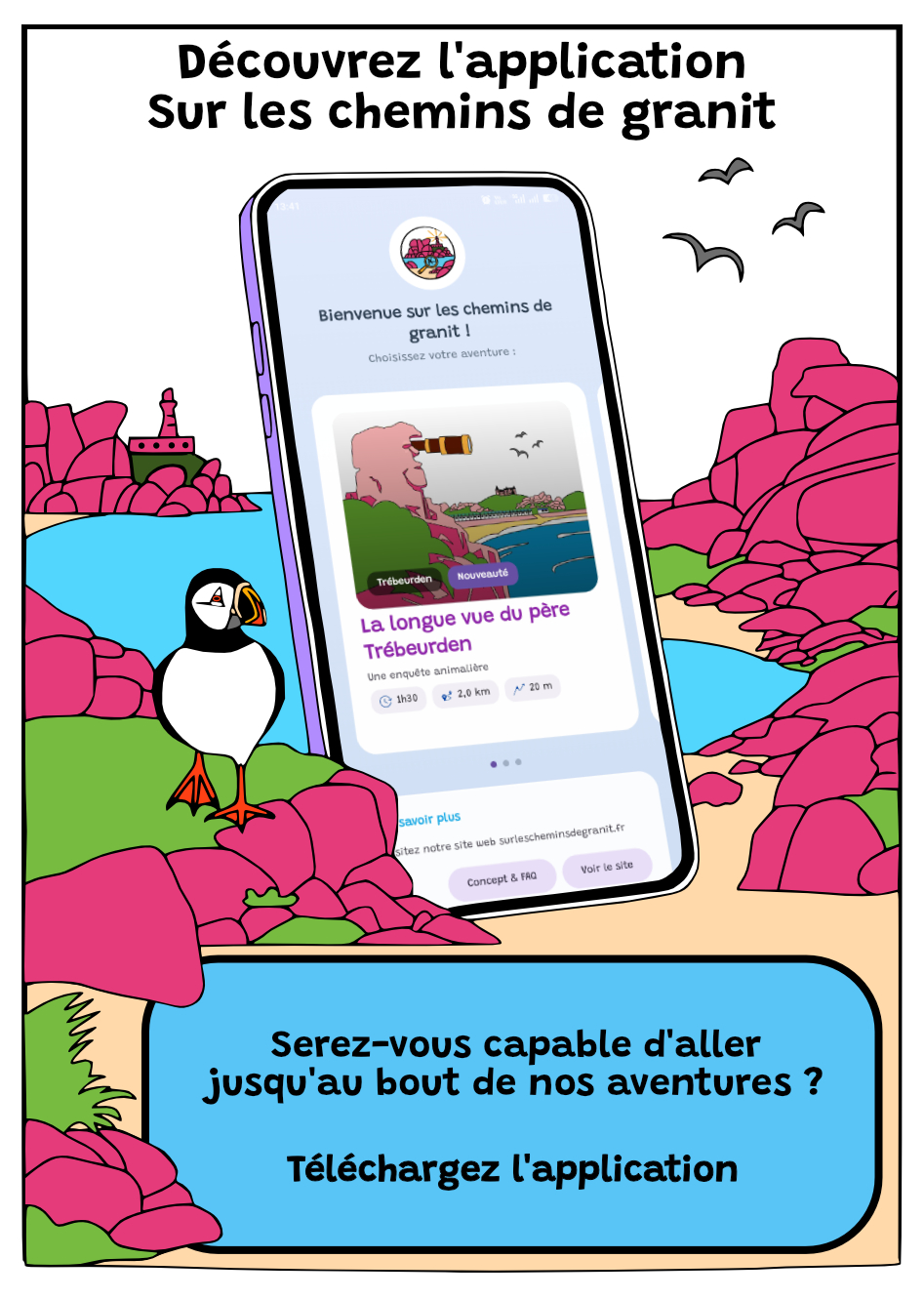 Affiche promotionnelle de l'application Sur les chemins de granit